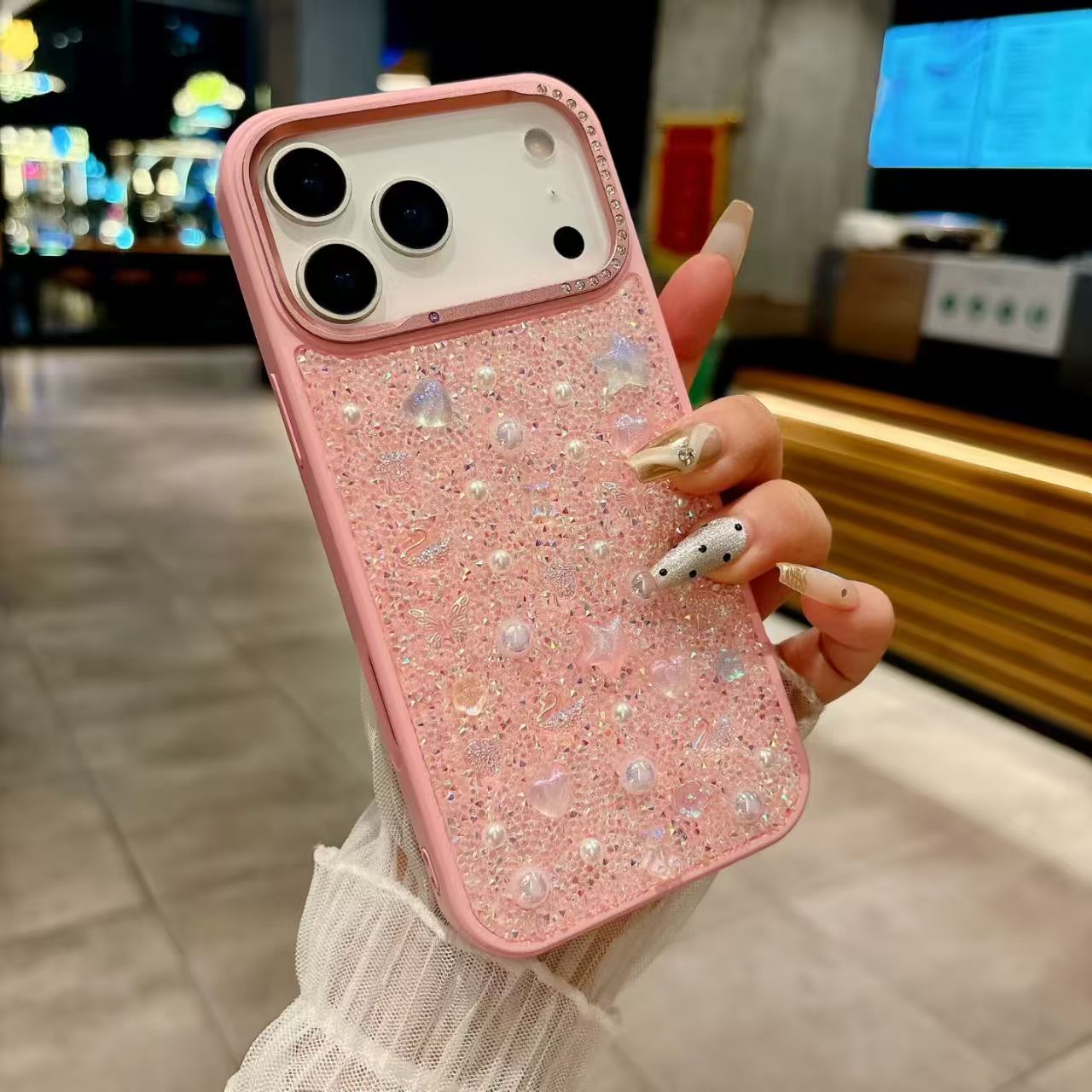 New Stylish, Sparkling Pink Diamond Phone Case for iphone Series and samsugn s25U s26u